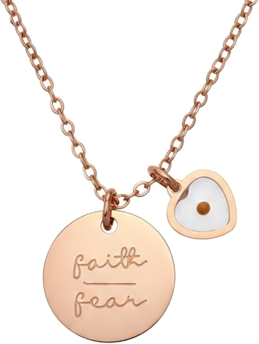 Mustard Seed Necklace - Stainless Steel Faith Mountain Jewelry for Women & Men
