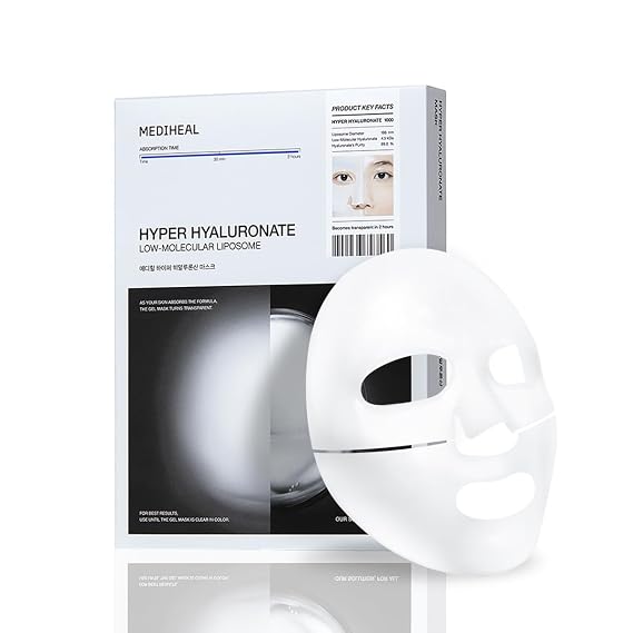 MEDIHEAL Hyper Hyaluronate Mask (10 ea) for Plumping & Moisture Care