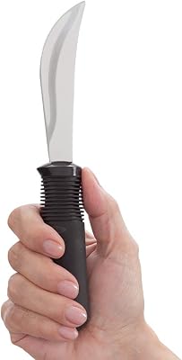 Norco Big-Grips Rocker Knife Built Up Adaptive Utensil is Non-Weighted. Comfortable Non-Slip Handle with Stainless-Steel Blade for Weak Hands, Arthritis, Parkinsons, Disabilities or the Elderly