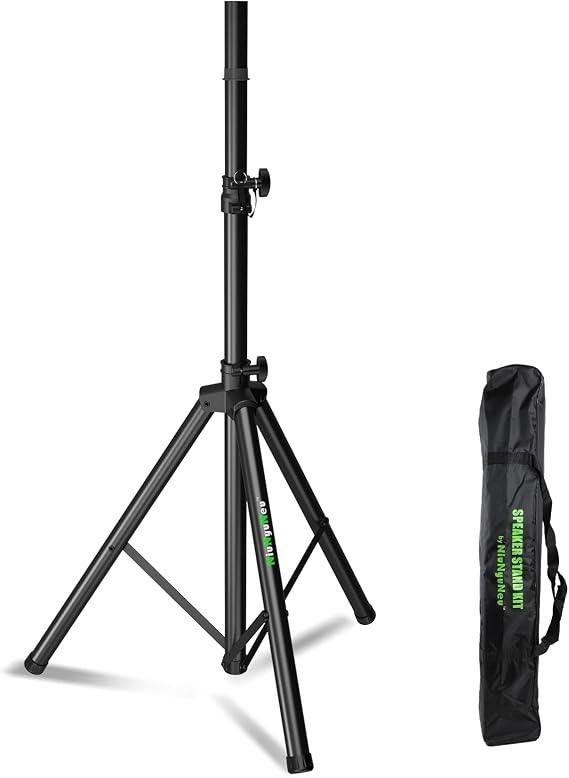 Speaker Tripod Stand 43.7"-70.8" Fits PA DJ with a Carry Bag | Single, Height Adjustable, PA DJ Party, 35mm Compatible Insert, Carrying Bag