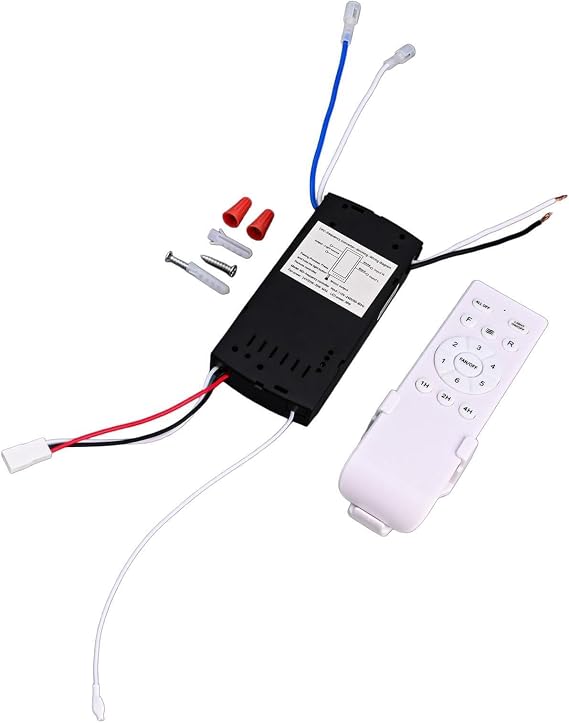 Ceiling Fan Remote Control Kit with Light Receiver Controller, 6-Speed Adjustable, Long Range Transmission, High Voltage Compatible 90-265V