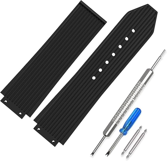 25mm Rubber Watch Band for Hublot Big Bang Replacement Watch Strap Waterproof Silicone Wristbands for Men and Women (Without Buckle)