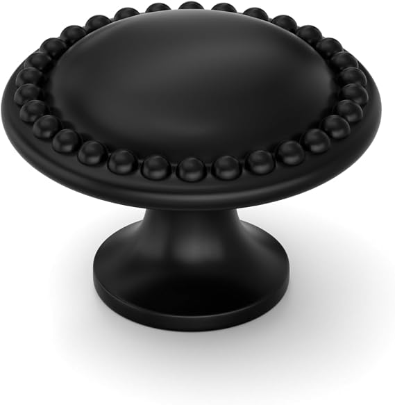 homdiy Black Cabinet Knobs 10 Pack Matte Black Cabinet Knobs Zinc Alloy | Round Kitchen Drawer Handles, Vintage Dresser Hardware, Farmhouse Pulls, Round Decorative Pulls for Bathroom, Kitchen