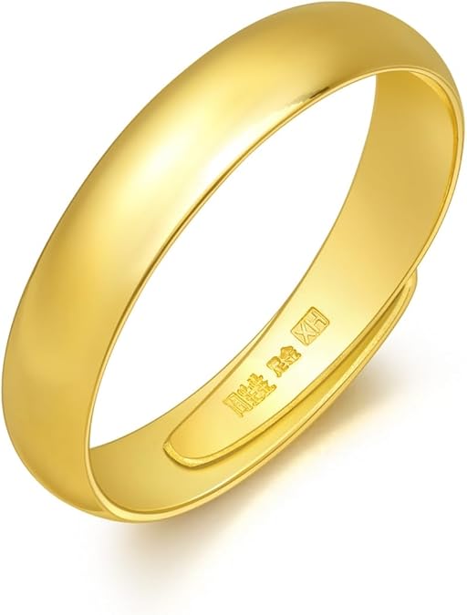 CHOW SANG SANG 999.9 24K Pure Gold Price-by-Weight Gold Ring Women & Men 09141R | Size: Adjustable