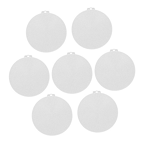 Uonlytech 10pcs Round Braided Pads Mesh Buckram Sheets for DIY Crafting Cross-Stitch