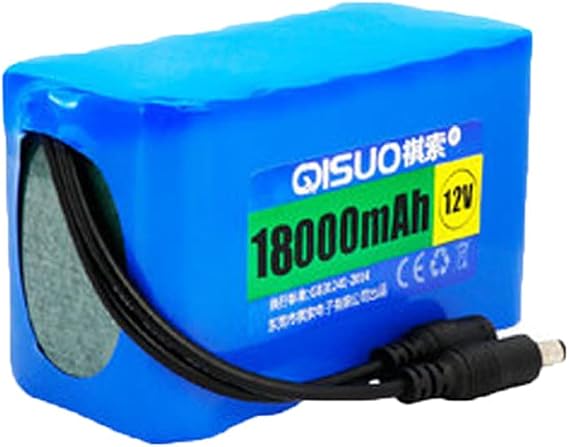BALOLO DC 12V 1500-30000mAh Rechargeable Li-Battery Large Capacity Lithium and Charger for LED Light Bar,Robotics,Camera Battery,Street Light Battery,Various 12 V Lamps (18000mah)