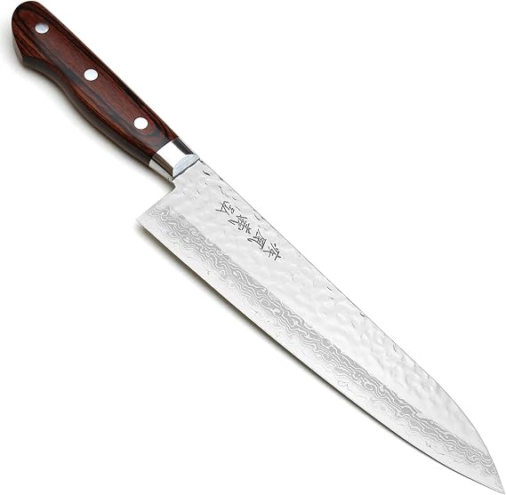 Yoshihiro VG10 16 Layer Hammered Damascus Gyuto Japanese Chefs Knife (8.25'' (210mm))