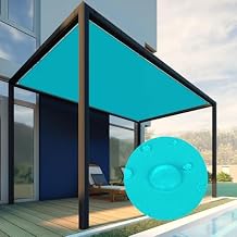 Patio Paradise 15' x 15' Waterproof Sun Shade Sail Rectangle Shade Cloth with Grommets, 260 GSM Patio Canopy Awning 95% UV Block for Backyard Deck Pergola Replacement Cover, Turquoise, Customized