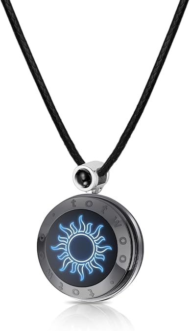 TOTWOO Touch Necklace for Couple Vibration & Light Up Necklace Long Distance Gifts One-to-One Bluetooth Pairing via App Single