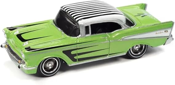 Johnny Lightning 1/64 Miniature 1957 Chevy BEL AIR Lime Green