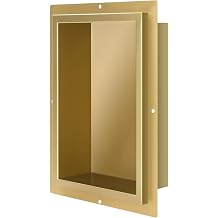 Stainless Steel Niche for Shower Wall, Shower Organizer, Sealed Waterproof Rust-Resistant Bathroom Niche for Storage, Brushed Gold Single Wall Shelf