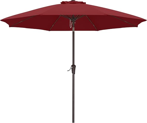 ABCCANOPY 10FT Patio Umbrella Outdoor 8 Ribs Table Umbrella(Burgundy)