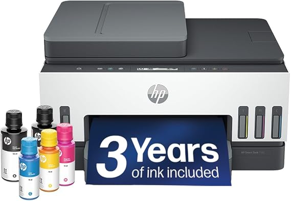 HP Smart Tank 7305 All in One Printer | Perfect for Home | Colour | Wireless | Print, Scan, Copy | Includes up to 3 Years of Ink | Refillable | Document Feeder | 2-Sided Printing | Easy Setup