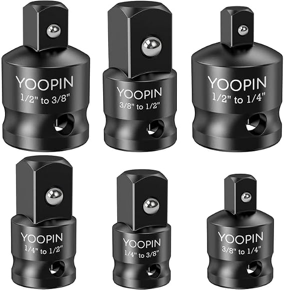 6PCS Socket Adapter and Reducer Set, 1/2" 1/4" 3/8" Diverse Socket Adapter for Torque Wrench, Ratchet