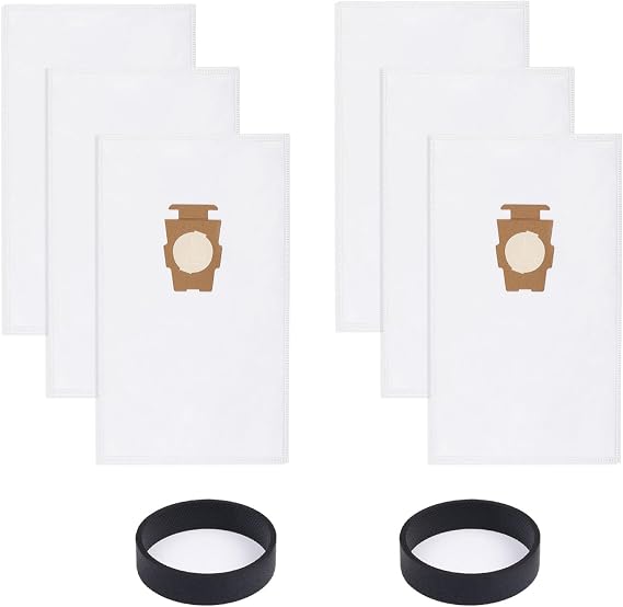 6 Pack Vacuum Bags and 2 Belts Kirby Vacuum Bags 204811 204814 205811 Style F Fits All Kirby Sentria Vacuum G Series Avalir 6 Bags + 2 Belts