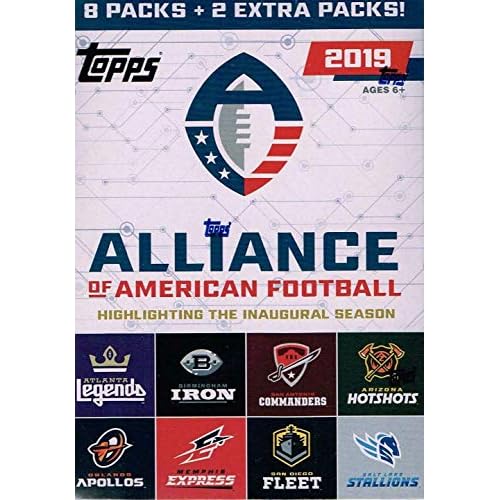 Topps 2019 Alliance of American Football - Value Box, Multicolor
