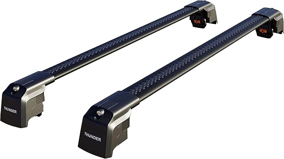 Roof Rack For MG HS 2019 Onwards Aluminium Roof Rack Cross Bars Lockable - Fit Flush Rails Roof Rails, Cross Bar, Rail Carrier (Black)