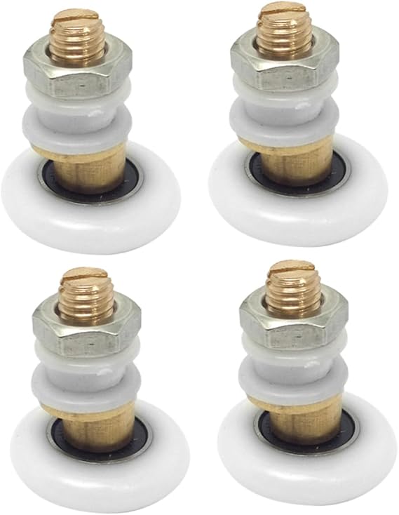 SHINEOFI 4Pcs Shower Door Rollers Sliding Glass Door Wheels Easy DIY Installation Bathroom Pulleys Smooth Silent Operation for Doors