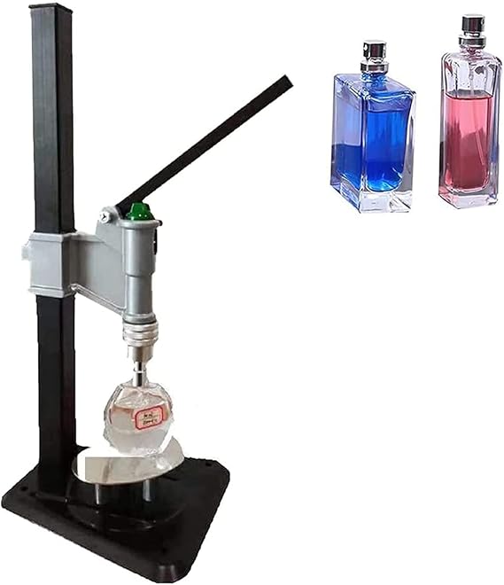 Manual Perfume Capper, 13-15MM Hand Held Crimper Vial Sealer, Stainless Press Capping Machine, Height Adjustable Bottle Crimping Machine, Perfume Sealing Tool for Perfume Bottles Plastic Cap Tools
