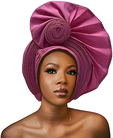Nigerian for Women Turban Head Wrap African ASO Oke Gele Headties Femme Handmade Sewing Fashion Head Tie for Party