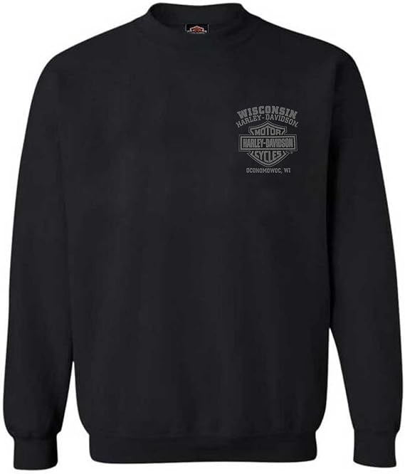 Harley-Davidson Men's Corrosion Willie G Skull Fleece Pullover Sweatshirt, Black