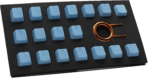 Taihao Rubber Keycap Set (18) - Neon Blue