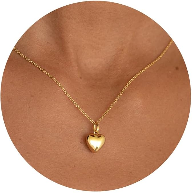 Heart Necklace, Dainty Gold Necklace for Women