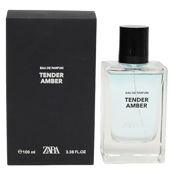 Zara Tender Amber Cologne for Men EDP Eau De Parfum Warm Amber and Floral Sophistication 100 ML (3.4 FL OZ)