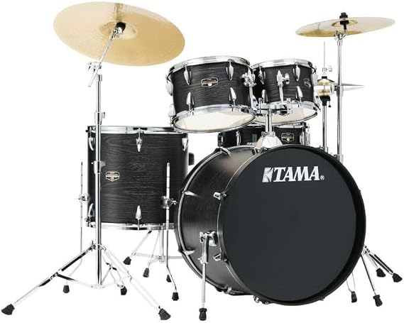 Tama Imperialstar Complete Drum Set - 5 Piece - 22" Kick - Black Oak Wrap