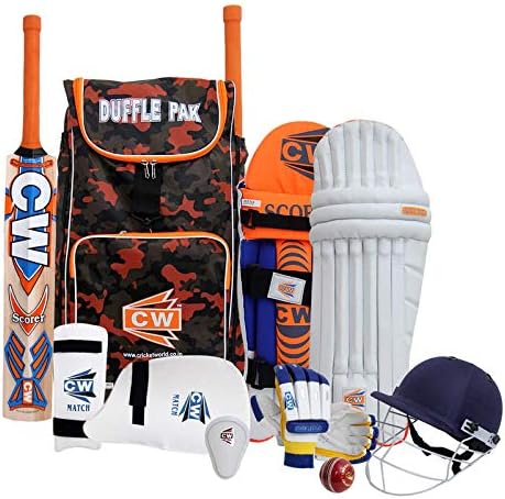 CW Bouncer Cricket Set Right Hand Senior Cricket Set Full Size Cricket Set Adults Junior Club Complete Cricket Set Youth Lightweight Protective Equipment Set Training & Practice Kit Game Set
