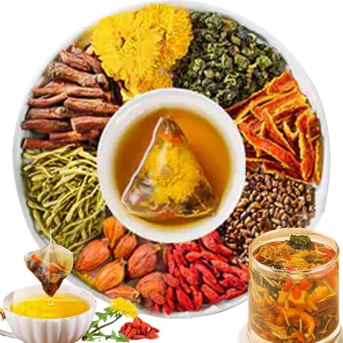 Dandelion Goji Berry Tea, Kidney & Liver Detox Tea, Dandelion Wolfberry Chinese Chrysanthemunn Cassia Seed Tea Bags with Eight Herbal Ingredients 2Box30 Bags