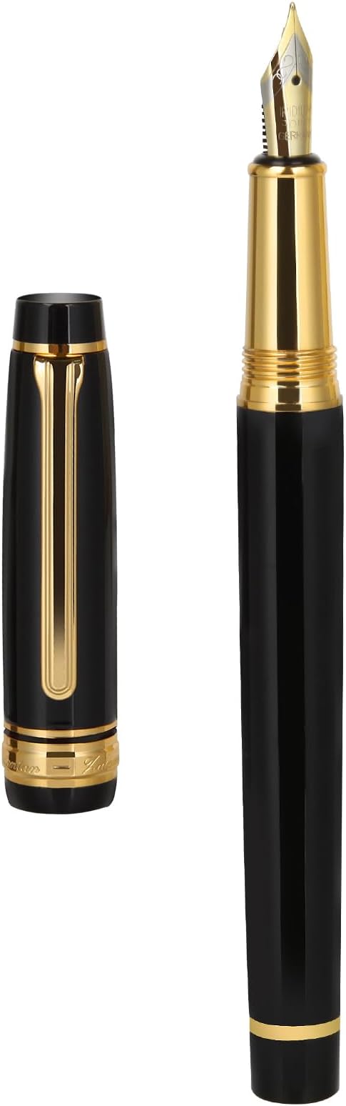 Premium Fountain Pen - Smooth Writing,Luxury Pen Set Gorgeous 24K Gold Accents,Travel Refillable Writing Pen Gift Set,Executive,Office, Elegant,Fancy, Nice Pens