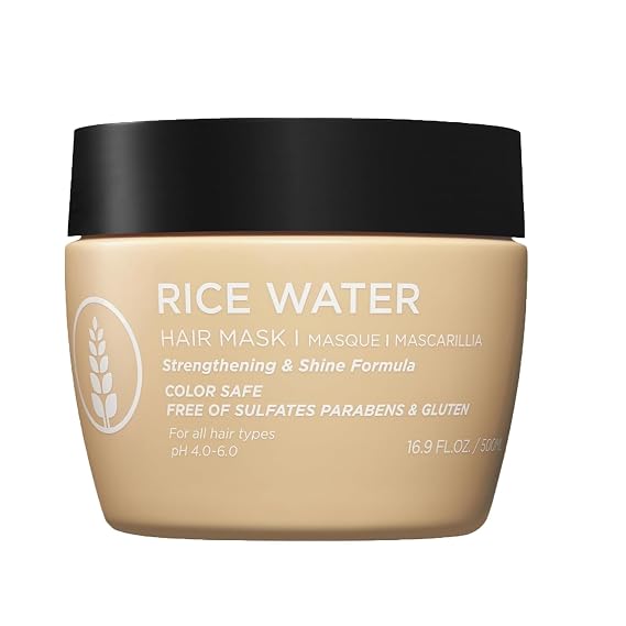 Luseta Rice Water Hair Mask, Strengthening Treatment for Dry Hair 16.9oz