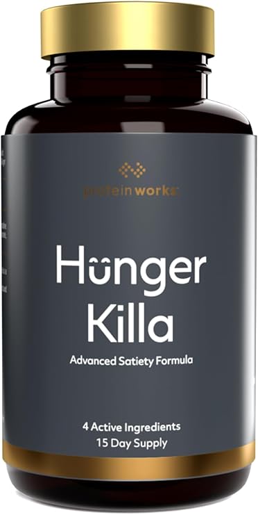 Protein Works | Hunger Killa, Natural Appetite Suppressant, 90 Capsules | Science-Backed, Supports Weight Loss, Feel Fuller For Longer, With Glucomannan, Inositol, Ginger Extract & Chromium, Vegan