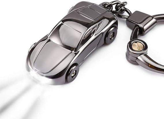SOMGEM Creative Key Chain Car Keychain Flashlight with 2 Modes LED Lights