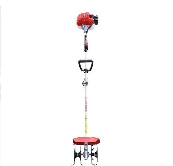 Handheld Cordless Tiller Cultivator, 2-Stroke 42.7CC Gas Gasoline Cultivator Weeder, 1.25KW 6500 RPM Single Cylinder Mini Tiller Cultivator Rototiller Reclamation Tillage Machine, for Garden Backyard