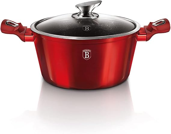 Casserole Pan Heavy-Duty Steel with Marble Coating by Berlinger Haus
