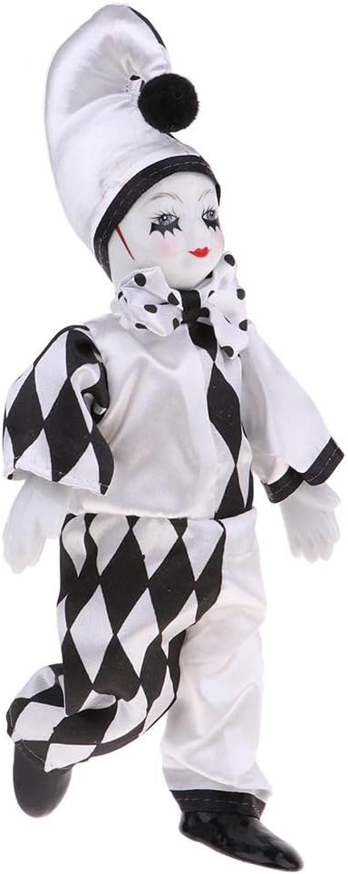 10 Cute Porcelain Standing Clown Doll Figure