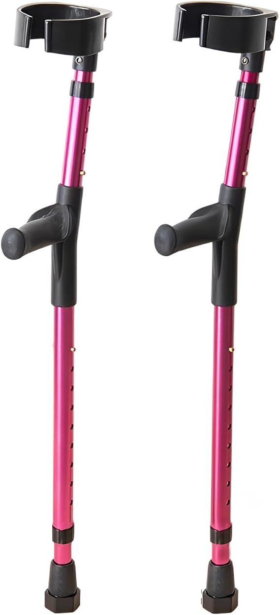 Forearm Crutches for Kids, Ergonomic Lightweight Aluminum Crutches, Height-Adjustable Walking Crutches, Applicable Height: 3' 6''~5' 2'', 1 Pair