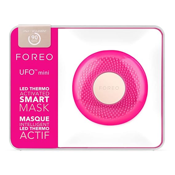 FOREO UFO mini LED Face Mask Light Therapy SkincareTreatment, Red Light Therapy for Face, Thermotherapy, Anti Aging Face Moisturiser, Increased Skin Care Absorption, Fuchsia