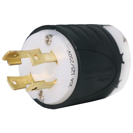 IronBox Electric - Heavy Duty NEMA L14-30P Plug - Rated 30A 125/250V - 4 Prong for 7500W Generators - Industrial Grade L14-30P Plug - UL Listed - Mounts onto 10/4 or 8/4 AWG Electrical Cable(1 Pack)