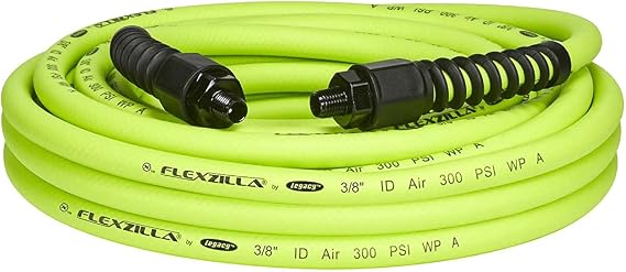 Flexzilla Pro Air Hose, 3/8 in. x 35 ft., Heavy Duty, Lightweight, Hybrid, ZillaGreen - HFZP3835YW2