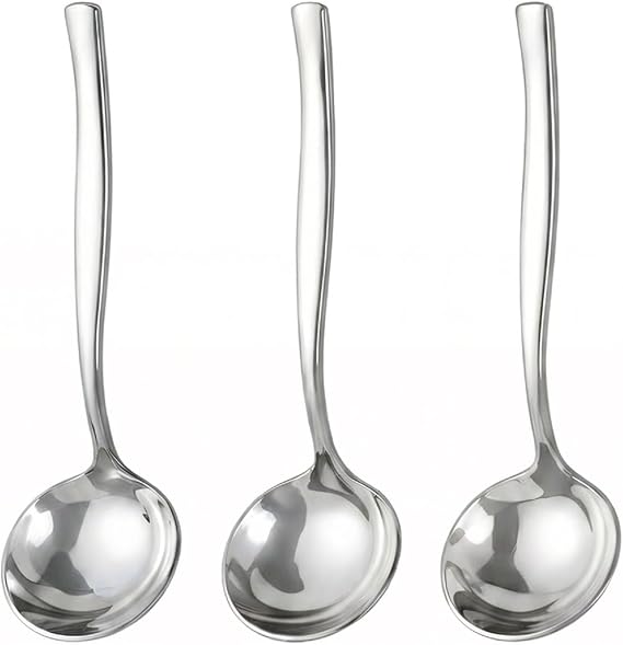 3-Piece Stainless Steel Soup Ladle Spoon, Gravy Ladle Spoon