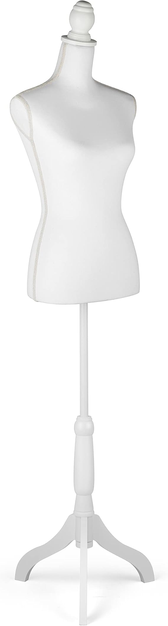 White Female Mannequin Torso Body Dress Form with Adjustable Tripod Stand for Clothing Dress Jewelry Display