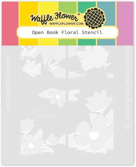 Waffle Flower Open Book Floral Stencil