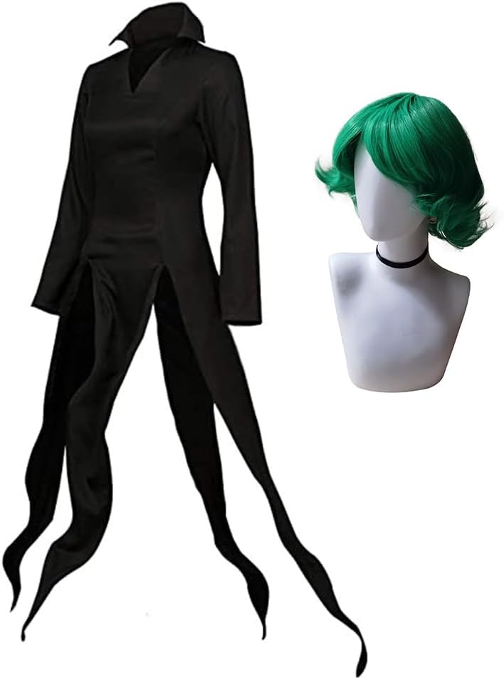 LUNK Tatsumaki Cosplay Costume Set - Full Outfit with Wig Anime Cosplay Halloween Outfit Women Carnival Party Dress Up