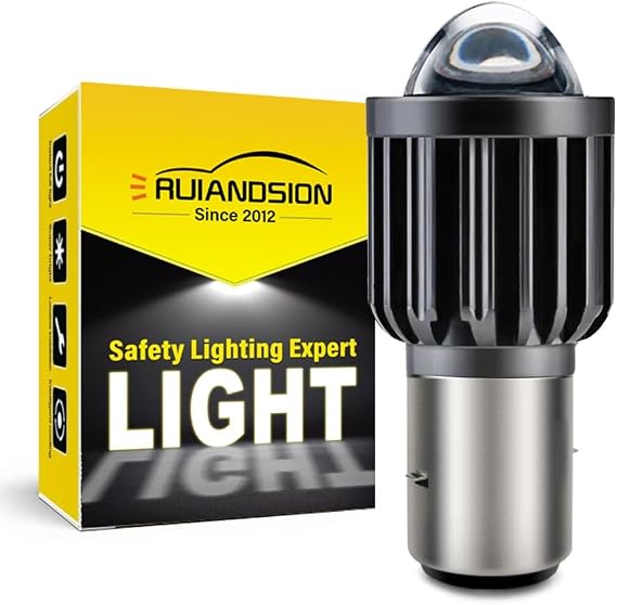 Ruiandsion BA20D LED Bulb 12V White H6 Hi/Lo Beam Motorcycle Light 1Pc