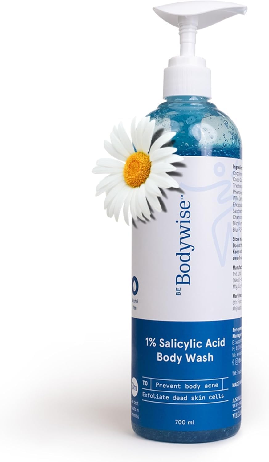 Be Bodywise 1% Salicylic Acid Exfoliating Body Wash Shower Gel 700ml | Prevents Body Acne, Bumpy skin & Deep cleanses | Suitable for All Skin Types.