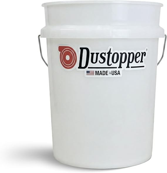 Dustopper Bucket 5 Gallon Bucket for Shop Vacuum Cleaner Systems, High-Performance Dust Collection System Accessory, Works with Wet Dry Vac, Great for Shops, Garage, Hobbyists