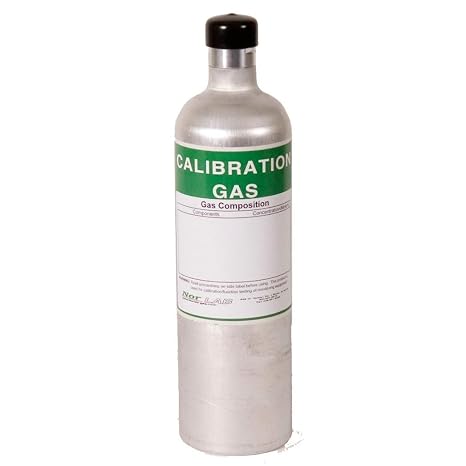 Multi Calibration Gas Mix: 25 PPM Hydrogen Sulfide, 100 PPM Carbon Monoxide, 1.25% (50% LEL) Pentane Simulant, 18% Oxygen, Balance Nitrogen (29 Liter)